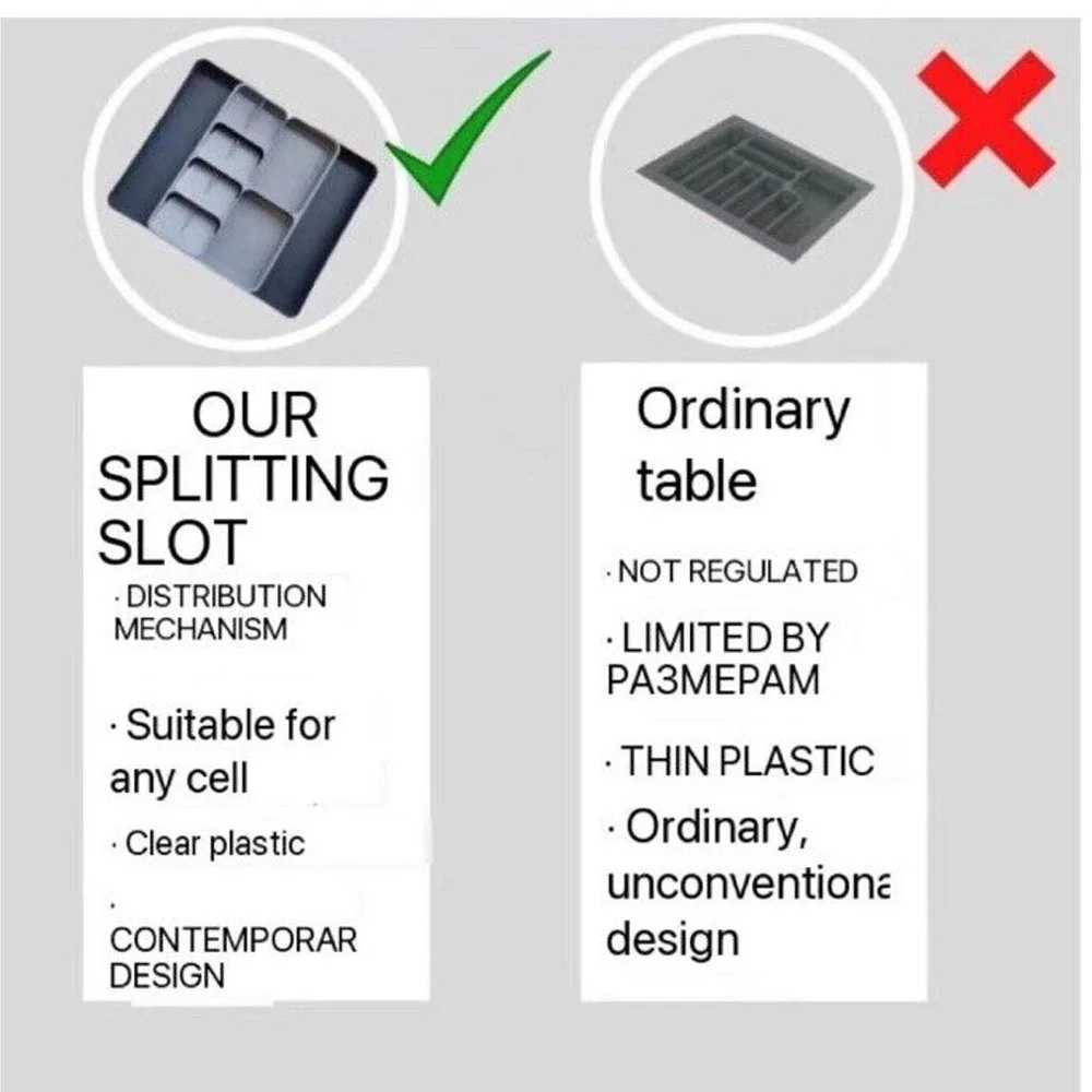 New Kitchen Drawer Organizer Tray‎ Silverware Organizer Storage Tray Expandable